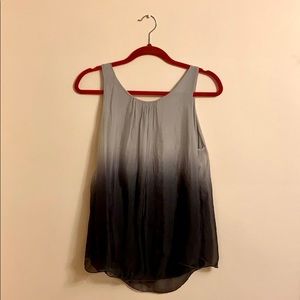 Italian silk black-grey ombré tank top and liner